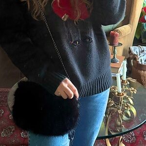 Faux fur purse - statement, going out, adjustable, quilted inside